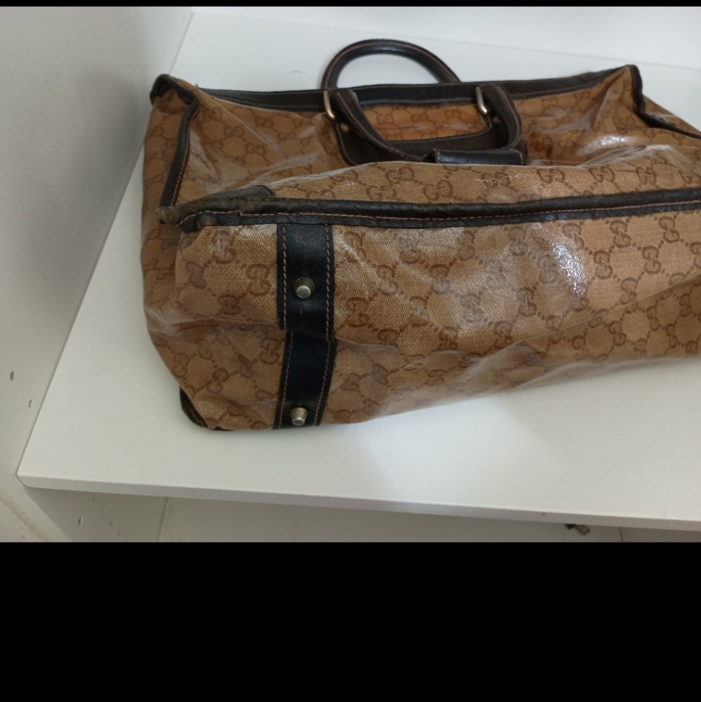 Vintage Gucci Monogram Travel Bag –GG Canvas & Leather Trim $425 OBO - Picture 6 of 11